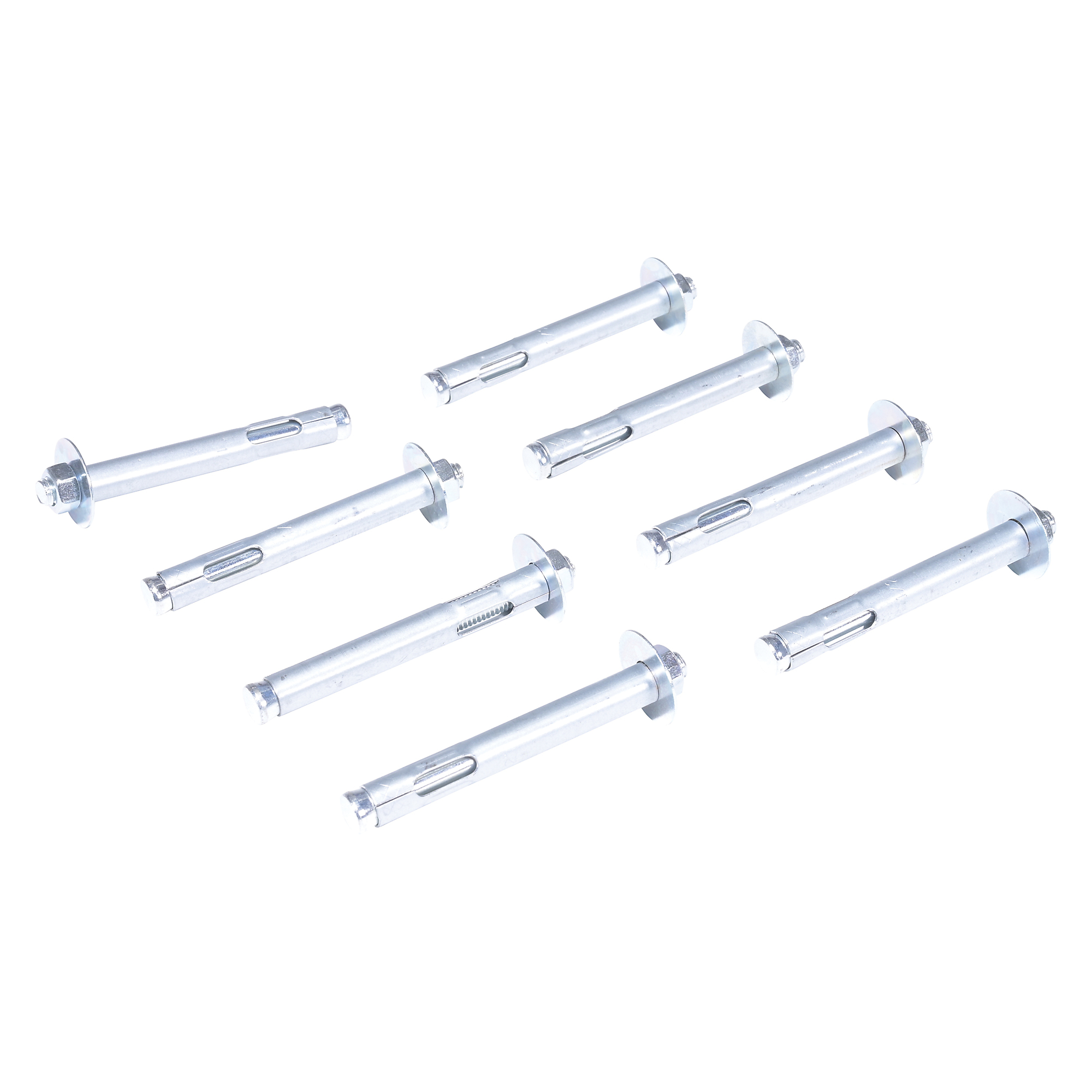 Vestil Steel Concrete Anchor Bolts - 0.5in. x 4in., Zinc Plated, 8 Pk, Model# AS-124-8PK